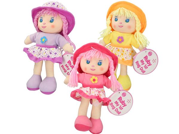 24cm Ruby Rag Doll, by A to Z Toys, Assorted Picked At Random